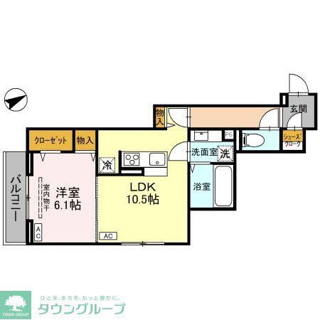 カーサ アルマ(1LDK/2階)の間取り写真