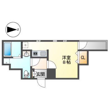 CHERIM中村日赤(ワンルーム/3階)の間取り写真