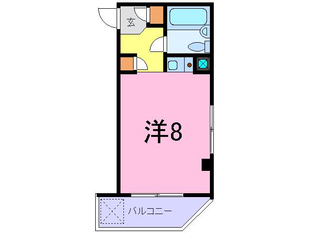 西ビル(ワンルーム/2階)の間取り写真
