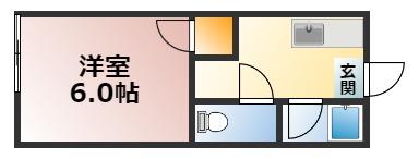 ハイツ山本(1K/1階)の間取り写真