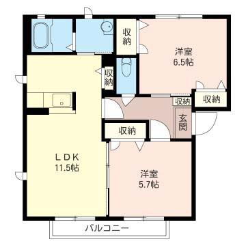 アネックスII(2LDK/2階)の間取り写真