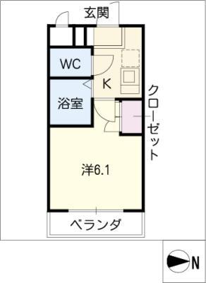 TIP TOP 藤が丘(1K/3階)の間取り写真