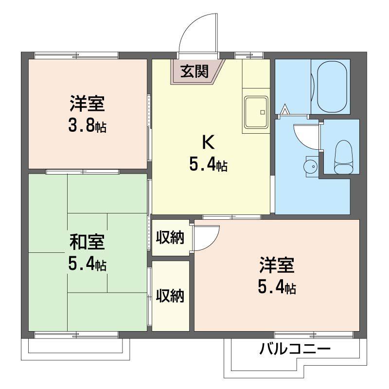 コーポ石塚(3K/2階)の間取り写真