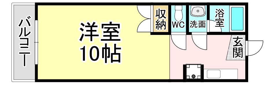 ベルハウス穴生(1K/3階)の間取り写真