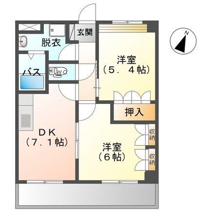 グランデューCHIYO(2DK/2階)の間取り写真