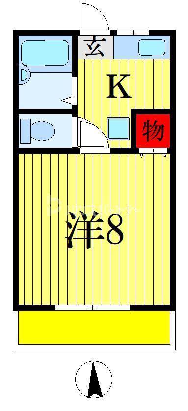 T・Kハイツ(1K/2階)の間取り写真