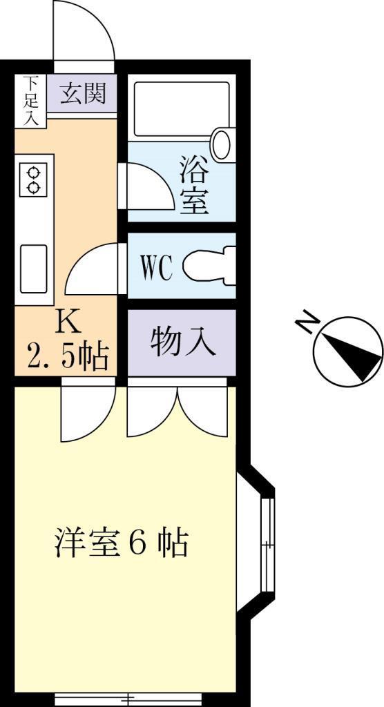 コーポクエストII(1K/1階)の間取り写真