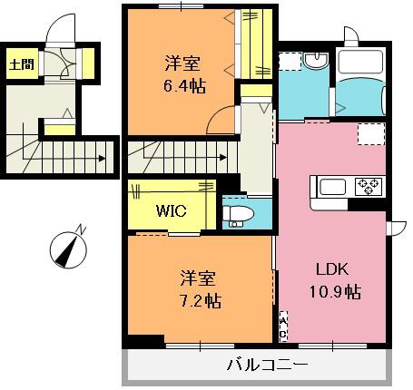 SHMジュジュ(2LDK/2階)の間取り写真