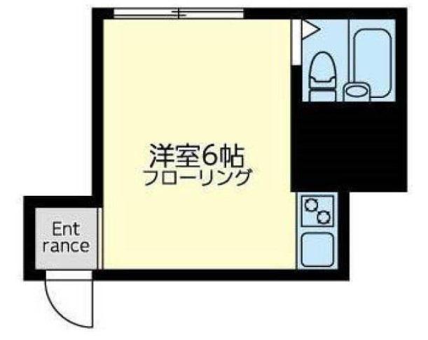 コーポラス三ツ沢(ワンルーム/1階)の間取り写真