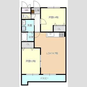 CASA VERDE(2LDK/2階)の間取り写真