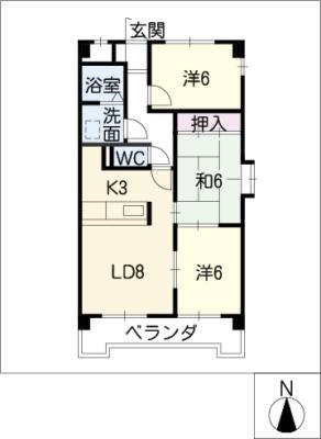 M&Mマンション(3LDK/3階)の間取り写真