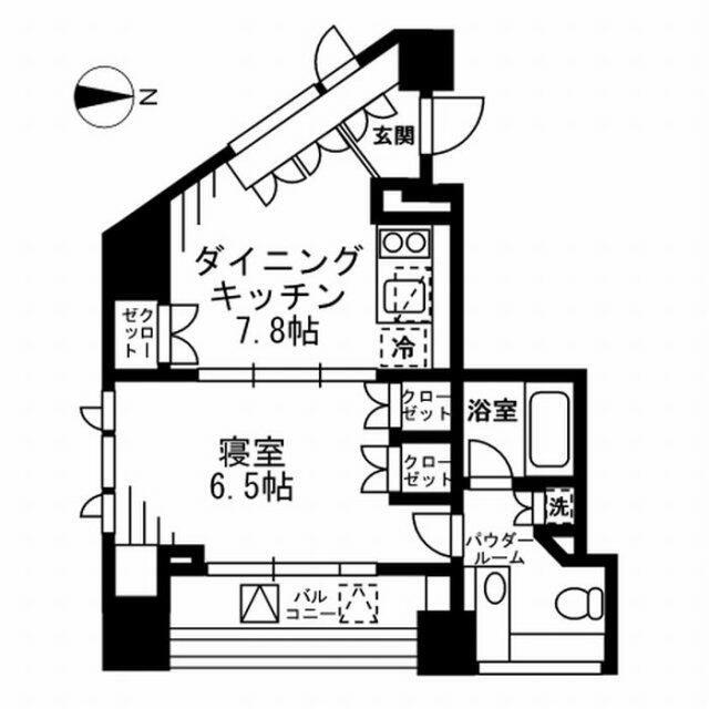 プライムアーバン四谷外苑東(1DK/11階)の間取り写真