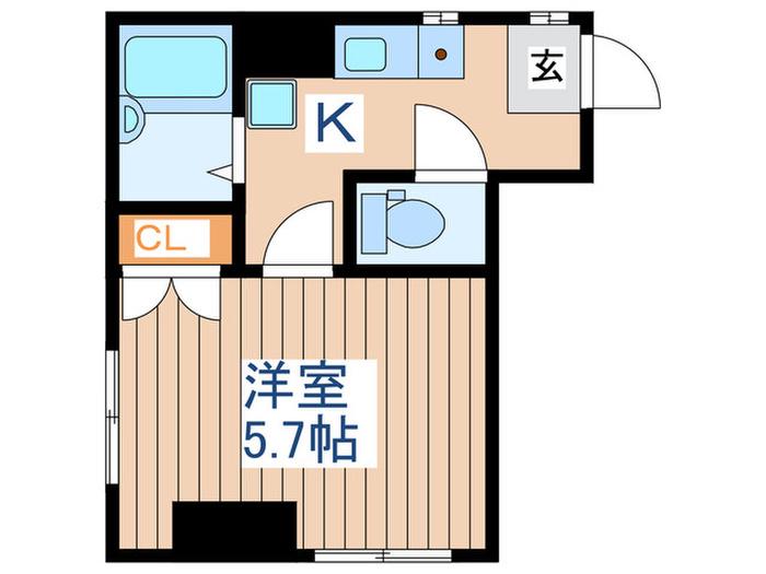 パールハイム長町(1K/4階)の間取り写真