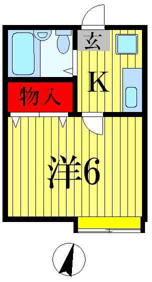 パティオ稔台(1K/1階)の間取り写真