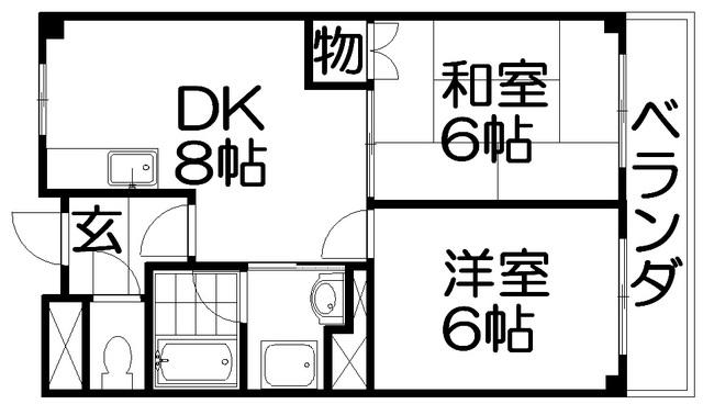 パレ音羽(2DK/4階)の間取り写真