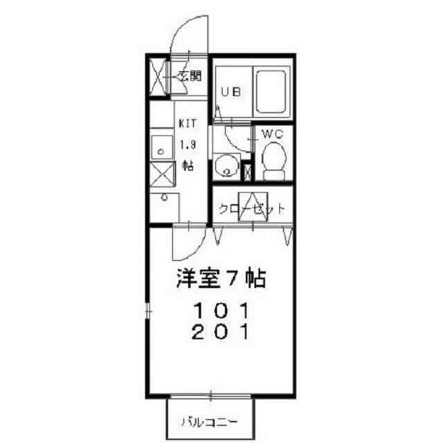 アール・ブラン(1K/1階)の間取り写真