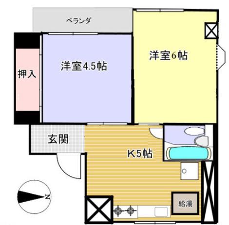 ラポールニュー池下(2DK/4階)の間取り写真
