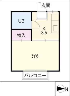 コーポふくしま(1K/2階)の間取り写真