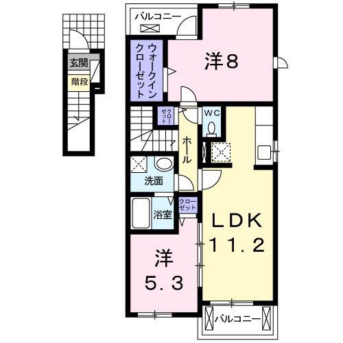 ラタピア(2LDK/2階)の間取り写真