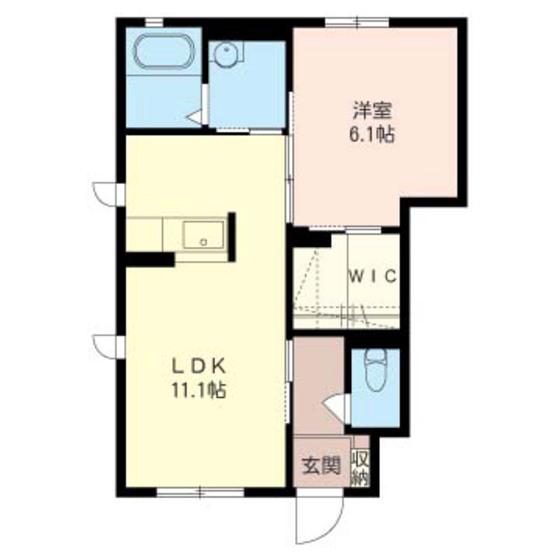 ビエントC・D(1LDK/1階)の間取り写真
