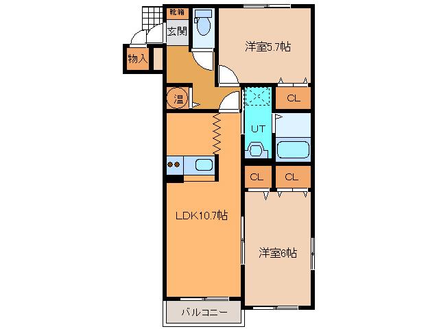 AMYII(2LDK/1階)の間取り写真