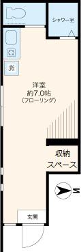 アーバンプレイス九段下(ワンルーム/1階)の間取り写真