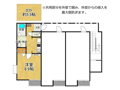 GEMINI(1K/2階)の間取り写真