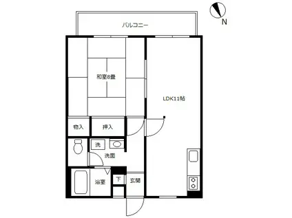 プリンセスティー(1LDK/2階)の間取り写真