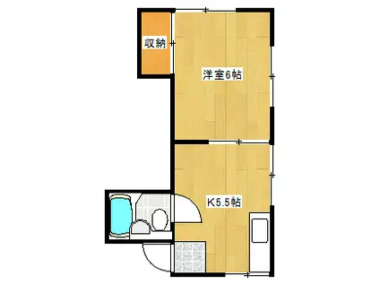 徳常コーポ(1K/2階)の間取り写真