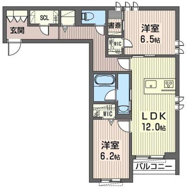 フォレストスクエアII(2LDK/2階)の間取り写真