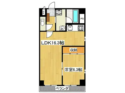 NOTE28(1LDK/3階)の間取り写真