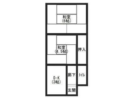 三幸ハイム(2DK/1階)の間取り写真