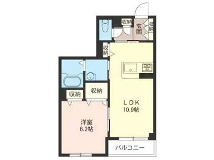 リラフォート(1LDK/1階)の間取り写真