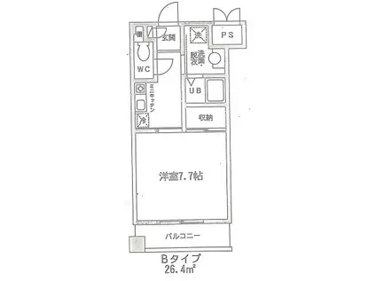 コラム21(1K/3階)の間取り写真