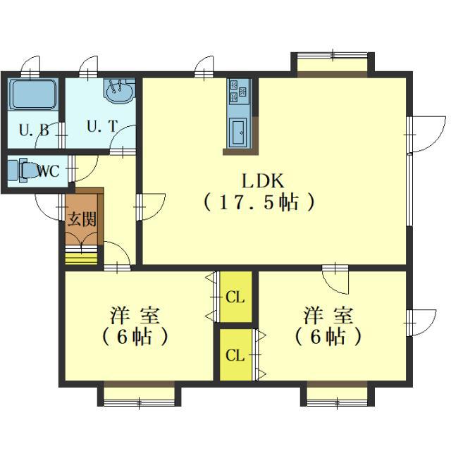 パールハウス(2LDK/3階)の間取り写真