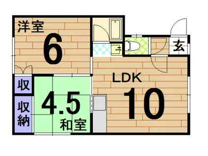 サニーハイツ42(2LDK/1階)の間取り写真