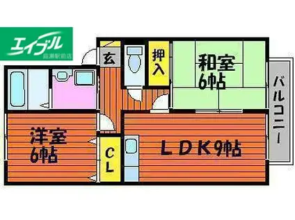 セレーノあかね(2LDK/1階)の間取り写真
