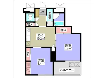 シマムラビル(2DK/5階)の間取り写真