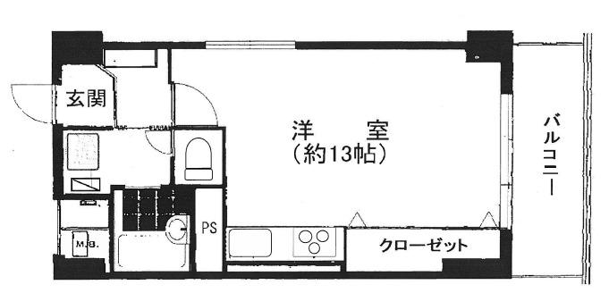渋谷藤和コープ(ワンルーム/4階)の間取り写真