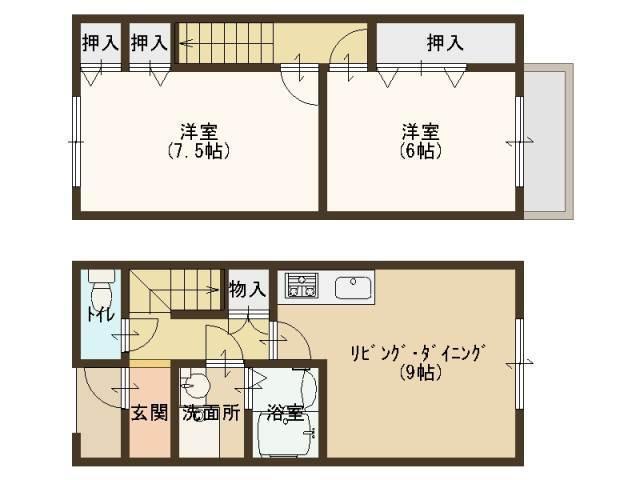 ローヤルライフ(2LDK/1階)の間取り写真