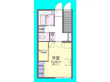 グリーンプレイス(1K/1階)の間取り写真