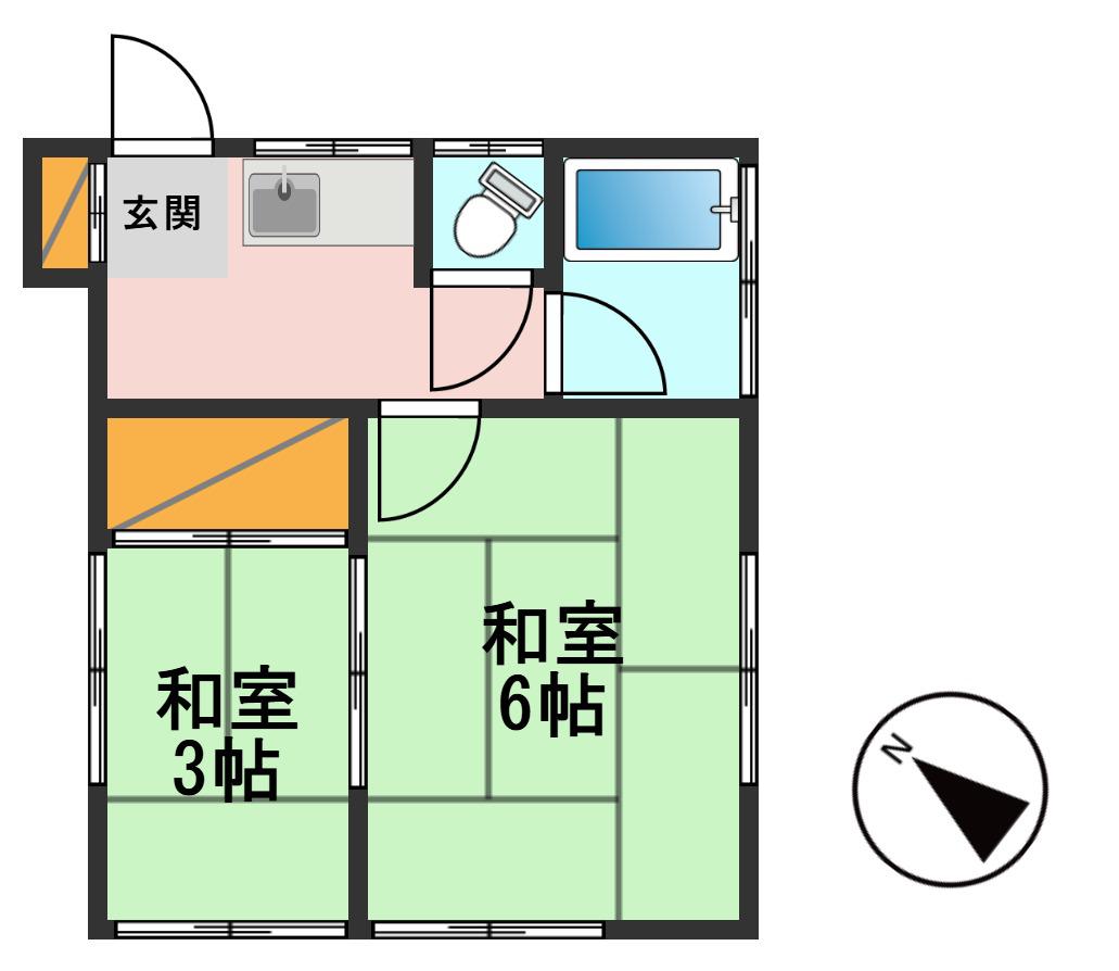 菅野荘(2K/2階)の間取り写真