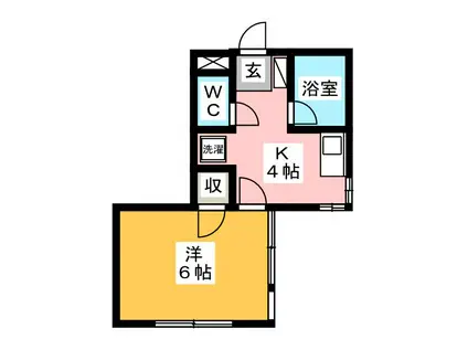 大成パレス下依知(1K/1階)の間取り写真