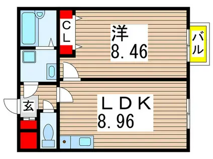 カムフォート登戸III(1LDK/4階)の間取り写真