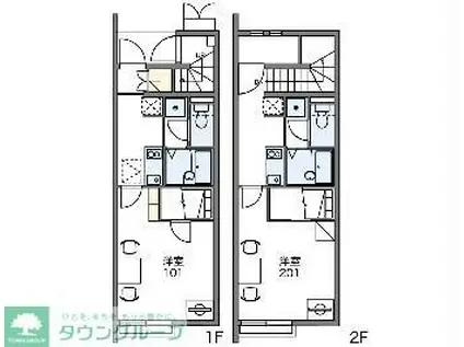 レオネクストメルベーユ 41332(1K/1階)の間取り写真