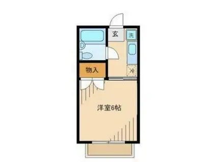 パークハイツ中島I(1K/1階)の間取り写真