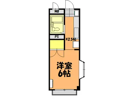 フロイントハイム樋口(1K/3階)の間取り写真