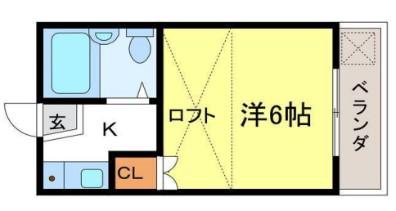 メゾン・ド・KY西飾磨(1K/2階)の間取り写真