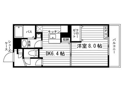 LIAISON(1DK/1階)の間取り写真