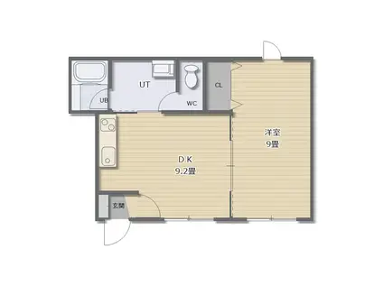 ディアコート(1DK/1階)の間取り写真